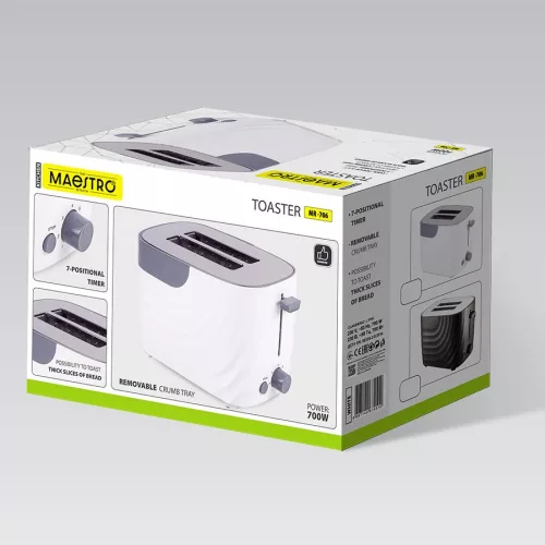 700 W-os MR-706-fehér Maestro kenyérpirító