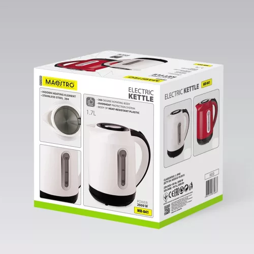 Maestro MR-041 elektromos vízforraló 1,7 l 2000 W fehér