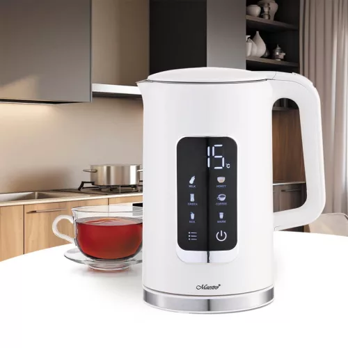 Elektromos vízforraló hőmérséklet-szabályozással 1,7 l 2200 W MR-024-fehér