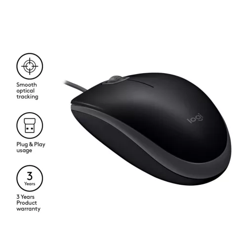 Logitech 910-005508 egér (optikai; 1000 dpi; fekete)