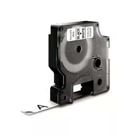 Bandă autoadezivă Dymo d1 - 12 mm x 7 m negru/alb