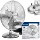 Asztali ventilátor, 30 cm, ezüst fém