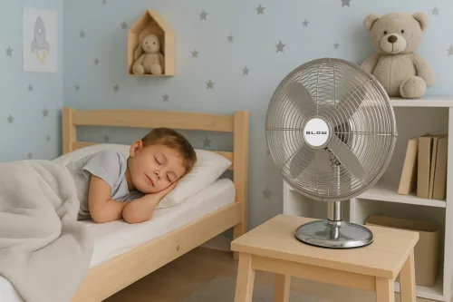 Asztali ventilátor, 30 cm, ezüst fém