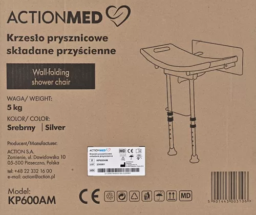 Falra szerelhető összecsukható zuhanyszék
