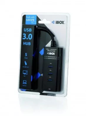 USB 3.0 hub iuh3fb (4xUSB 3.0) fekete