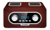Hordozható FM rádió PLL SD/USB/AUX csatlakozóval, akkumulátorral és órával