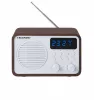 Hordozható FM rádió PLL Bluetooth SD/USB/AUX/Óra/Ébresztő akkumulátorral