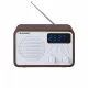 Hordozható FM rádió PLL Bluetooth SD/USB/AUX/Óra/Ébresztő akkumulátorral