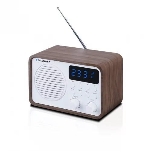 Hordozható FM rádió PLL Bluetooth SD/USB/AUX/Óra/Ébresztő akkumulátorral