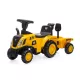 Cat traktor utánfutóval, sárga felülős
