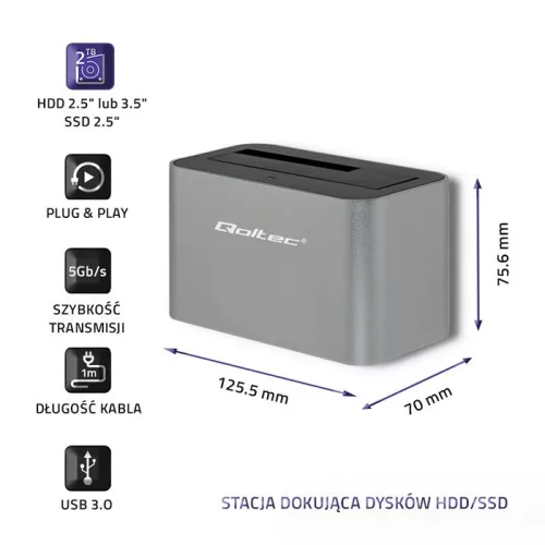 HDD/SSD Dokkolóállomás | 2,5"/3,5" SATA | USB 3.0