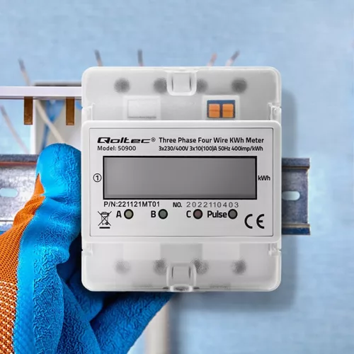 Háromfázisú elektronikus fogyasztásmérő | DIN sínre szerelhető fogyasztásmérő | 400 V | LCD | 4p