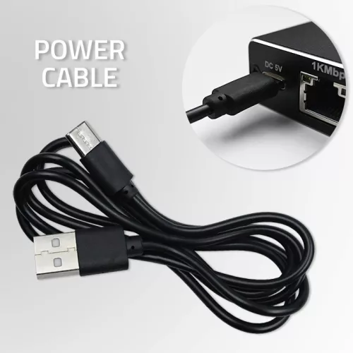 Elosztó mini kapcsoló 1x2 portos RJ45 | 1000mbps | USB-C | alumínium