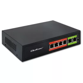   Hálózati switch gyors ethernet poe | 4x rj45 | 2x rj45 uplink | 65w | 10/100mb/s