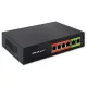 Hálózati switch gyors ethernet poe | 4x rj45 | 2x rj45 uplink | 65w | 10/100mb/s