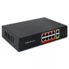 Gyors Ethernet PoE hálózati kapcsoló | 8x RJ45 | 2x RJ45 Uplink | 120W | 10/100Mbps