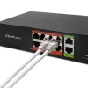 Gyors Ethernet PoE hálózati kapcsoló | 8x RJ45 | 2x RJ45 Uplink | 120W | 10/100Mbps