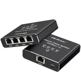   Elosztó ethernet elosztó mini kapcsoló 1x4 rj45 | 1000mb/s | usb-c | alumínium