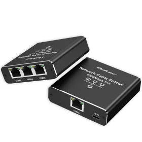   Elosztó ethernet elosztó mini kapcsoló 1x3 rj45 | 1000mb/s | usb-c | alumínium