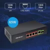 Hálózati switch gyors ethernet poe 4x rj45 poe 1x rj45 uplink 1x sfp | 65w | 1000mb/s