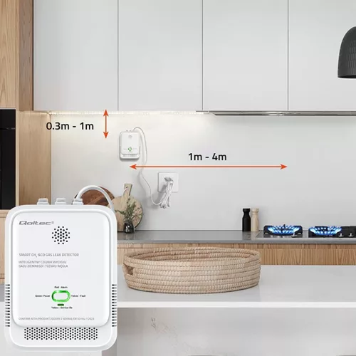 Gáz- és szén-monoxid szivárgásérzékelő | 85dB riasztó | LED
