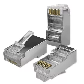   Átvezető dugó RJ45 csatlakozó | cat5e | ftp | áteresztő | aranyozott érintkezők | 100 darab