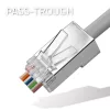 Átvezető dugó RJ45 csatlakozó | cat5e | ftp | áteresztő | aranyozott érintkezők | 100 darab