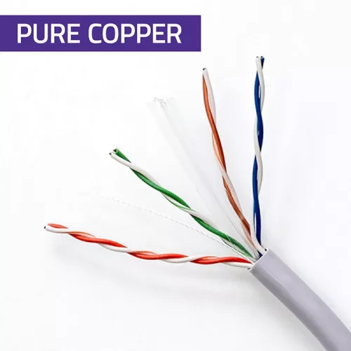 UTP csavart érpáras hálózati patch kábel | réz-cu | cat6 | nagysebességű 1gb/s | lan | 25m | szürke