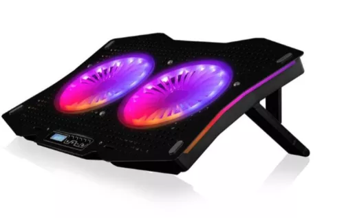 Laptop hűtőpad CF18 RGB csendes ventilátor fekete