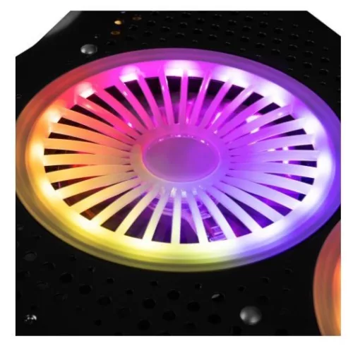 Laptop hűtőpad CF18 RGB csendes ventilátor fekete