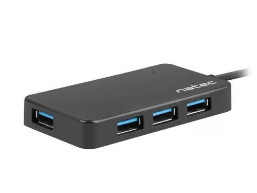 4 portos, fekete USB 3.0 hub, éjjellátó funkcióval