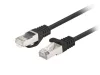 Patchcord Cat.6 FTP 1m fekete Fluke Passed Lanberg 10 db-os csomag