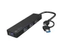 Mayfly 4 portos USB-C hub, fekete + USB-A adapter