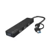 Mayfly 4 portos USB-C hub, fekete + USB-A adapter