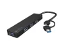 Mayfly 4 portos USB-C hub, fekete + USB-A adapter