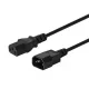 Számítógép hálózati hosszabbító kábel IEC: C14-C13, 1,2 m, 10 db-os többcsomagos, cl-99