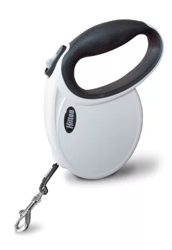 Hilton okos kutyapóráz M fekete-fehér automata 4m-es kutyáknak 20 kg-os súlyig