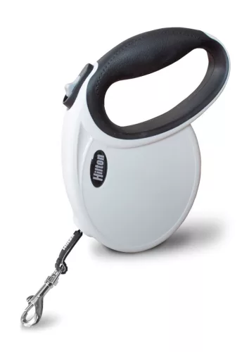 Hilton okos kutyapóráz M fekete-fehér automata 4m-es kutyáknak 20 kg-os súlyig