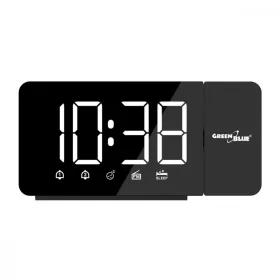   Digitális LED órás rádió GB172 FM rádió, ébresztő, 12/24 órás, USB 5V DC tápegység, CR2032