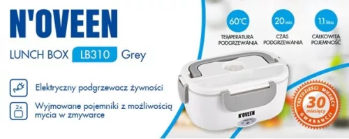 Melegíthető ételtároló uzsonnásdoboz, 310 font, szürke