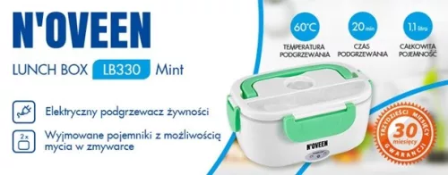 Melegíthető ételtároló uzsonnásdoboz, 330 font, menta színű
