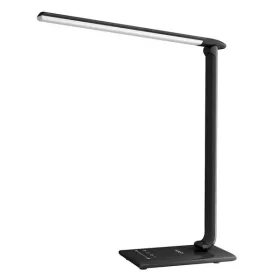   Lt-t10 fekete LED érintőképernyős asztali lámpa | 12 W | 3000-6500 K | 7 fényerő-szabályozási szint | 5 világítási mód
