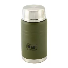   Ebédtermosz rozsdamentes acél kanállal, m-tac olive színben, 750 ml űrtartalommal.