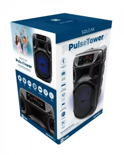 Bluetooth hangszóró 5.3 EDR Pulsetower 1000W karaoke funkcióval sq1006