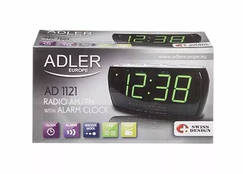 Adler órás rádió (fekete)