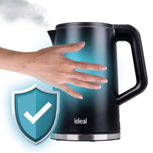 Ideal vízforraló 1,7 l, acél belső, 1500 W teljesítmény, fekete