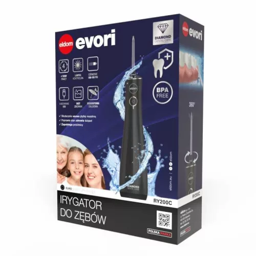 Eldom RY200C 230 ml-es vezeték nélküli öntözőrendszer, 60 perc üzemidő, kb. 6 óra töltési idő, utazótok, USB kábel, IPX7 fekete