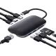 CB-C71 alumínium USB-C hub | 8 az 1-ben | RJ45 Ethernet 10/100/1000 Mbps | 3xUSB 3.1 | HDMI 4k@30Hz | SD és MicroSD | USB-C tápellátás 100 W