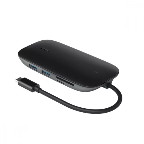 CB-C71 alumínium USB-C hub | 8 az 1-ben | RJ45 Ethernet 10/100/1000 Mbps | 3xUSB 3.1 | HDMI 4k@30Hz | SD és MicroSD | USB-C tápellátás 100 W