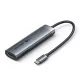5 az 1-ben vention usb-c elosztó 100w PD 5gbps 4k@60hz ezüst